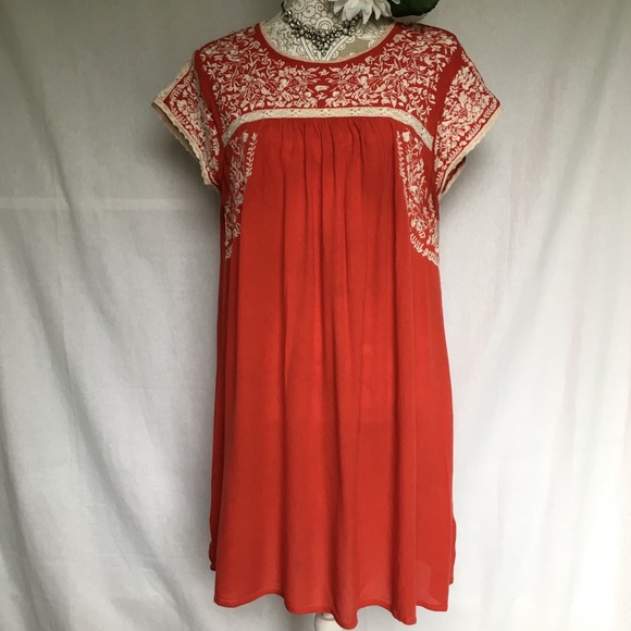 ASOS Dresses & Skirts - ASOS // White  Embroidered Orange Peasant Dress